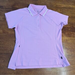 Athleta Women's Pink Everyday Polo tee Shirt size large